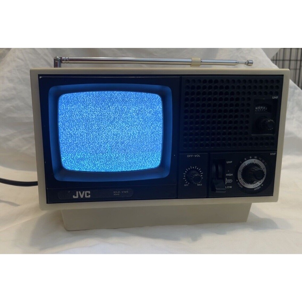 Vintage  JVC 3040 Solid State Portable TV Television Retro Very Good Condition
